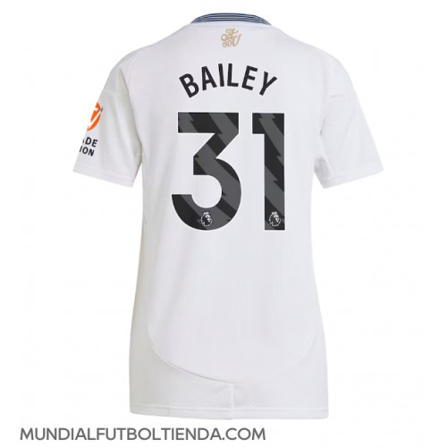 Camiseta Aston Villa Leon Bailey #31 Segunda Equipación Replica 2024-25 para mujer mangas cortas